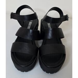 Dream Pairs Womens Black Platform Chunky Open-Toe Fisherman Sandal Size 10